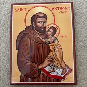 Saint Anthony of Padua holding the Christ Child Plaque